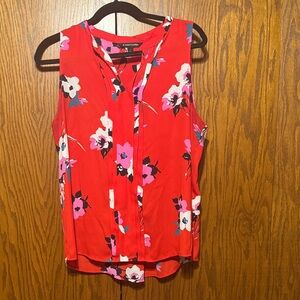 41 Hawthorn Red Floral Sleeveless Blouse